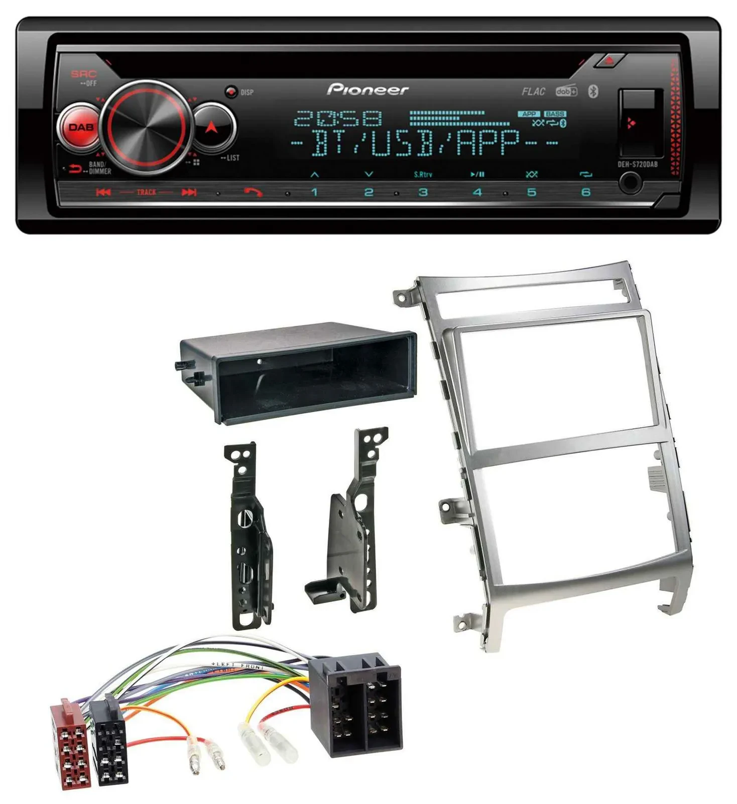 Pioneer MP3 DAB CD Bluetooth USB Autoradio für Hyundai ix55 (2009-2012) silber