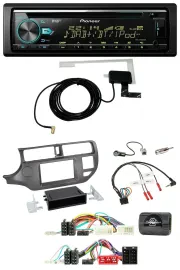 Автомагнитола для Kia Rio UB 2011–2015 Pioneer CD/USB/DAB, MP3, антрацит, поддержка кнопок на руле
