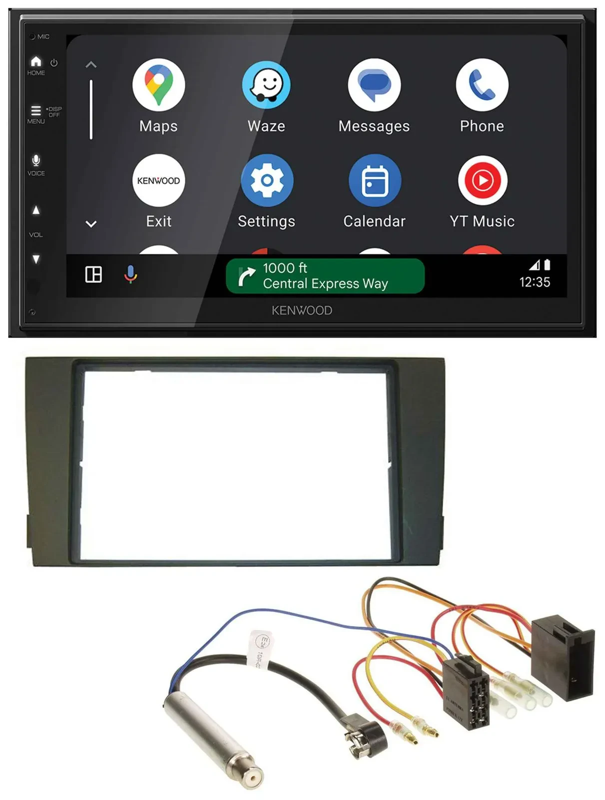 Автомагнитола Kenwood 2DIN DAB, Bluetooth, USB, MP3 для Audi A6 C5 (2001–2005) ISO