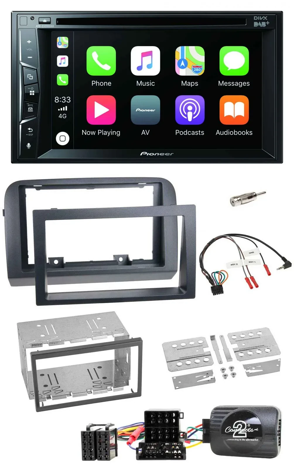 Pioneer Lenkrad USB DVD Bluetooth DAB 2DIN Autoradio für Fiat Croma 2005-2010