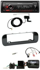 Автомагнитола Pioneer DAB, USB, Bluetooth, управление с руля, для Fiat Panda (2012–2020), черный глянец