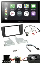 Pioneer Lenkrad Bluetooth DAB 2DIN USB Autoradio für Audi A4 1999-2001