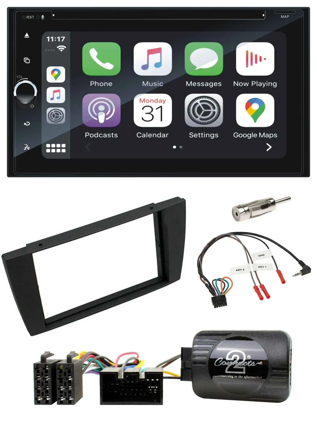 Автомагнитола для Jaguar X-Type S (2003) Blaupunkt 2DIN, DAB, USB, Bluetooth, TMC навигация