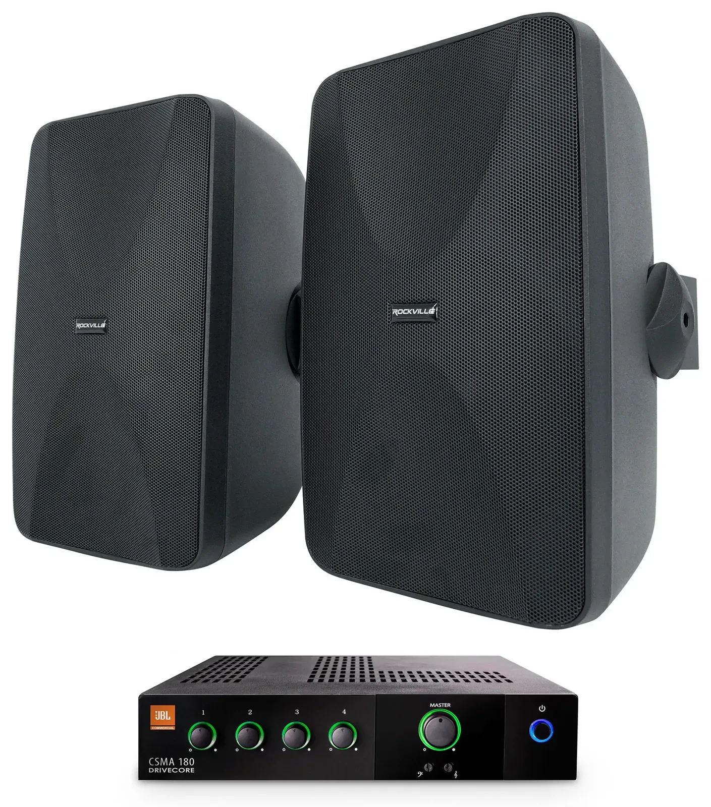 Настенная акустика JBL WET-6525B Black с усилителем (пара)