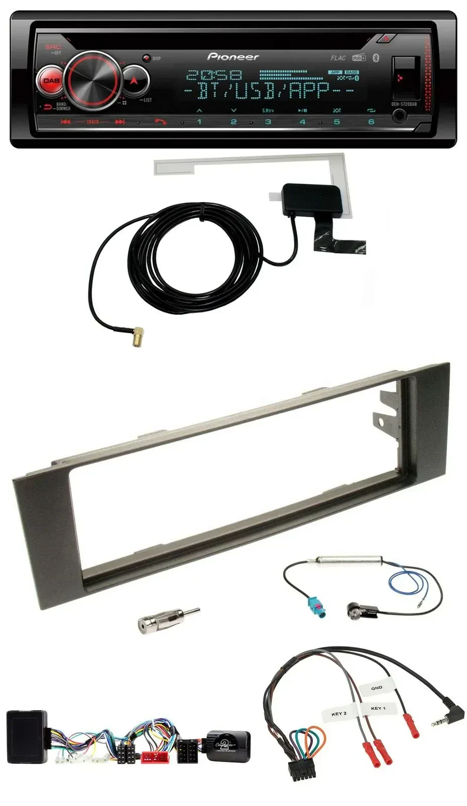 Pioneer DAB CD Lenkrad USB Bluetooth Autoradio für Audi A3 03-06 vollaktiv