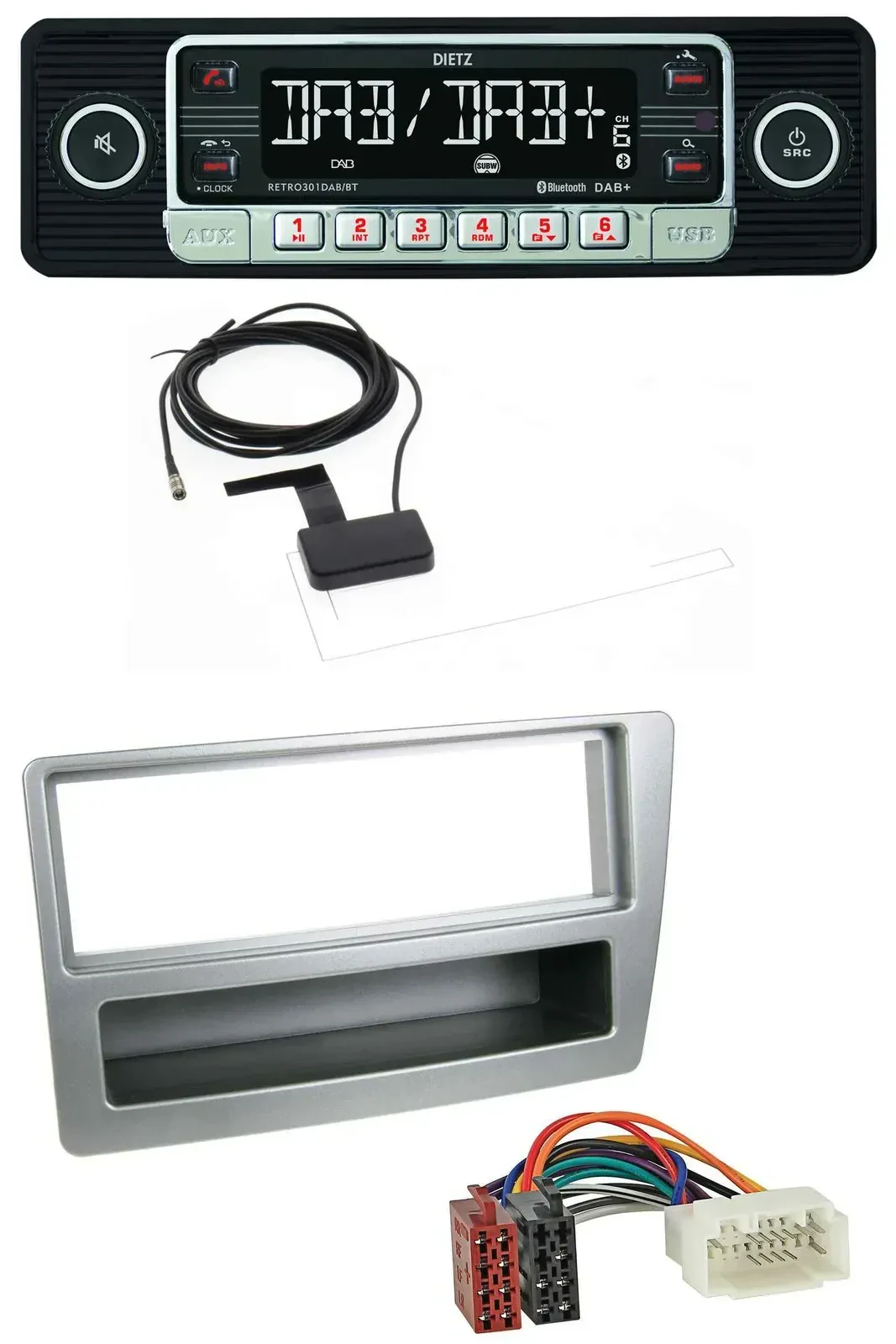 Автомагнитола Dietz DAB Bluetooth USB MP3 для Honda Civic 2004–2006, серебристая, для автоматического климата