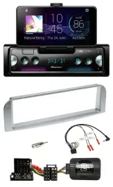 Автомагнитола для Alfa Romeo 147/GT Pioneer USB, Bluetooth, DAB, серебристо-серая, с поддержкой кнопок на руле