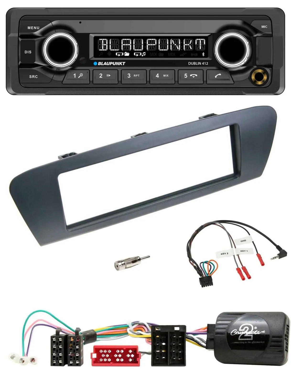 Автомагнитола Blaupunkt MP3, Bluetooth, USB, поддержка управления с руля, ISO для Renault Grand Scenic