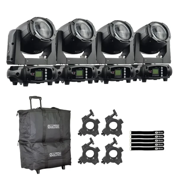 Прибор с полным движением JMAZ LIGHTING JZ3012 Attco Beam 100 Black с аксессуарами (4 штуки)