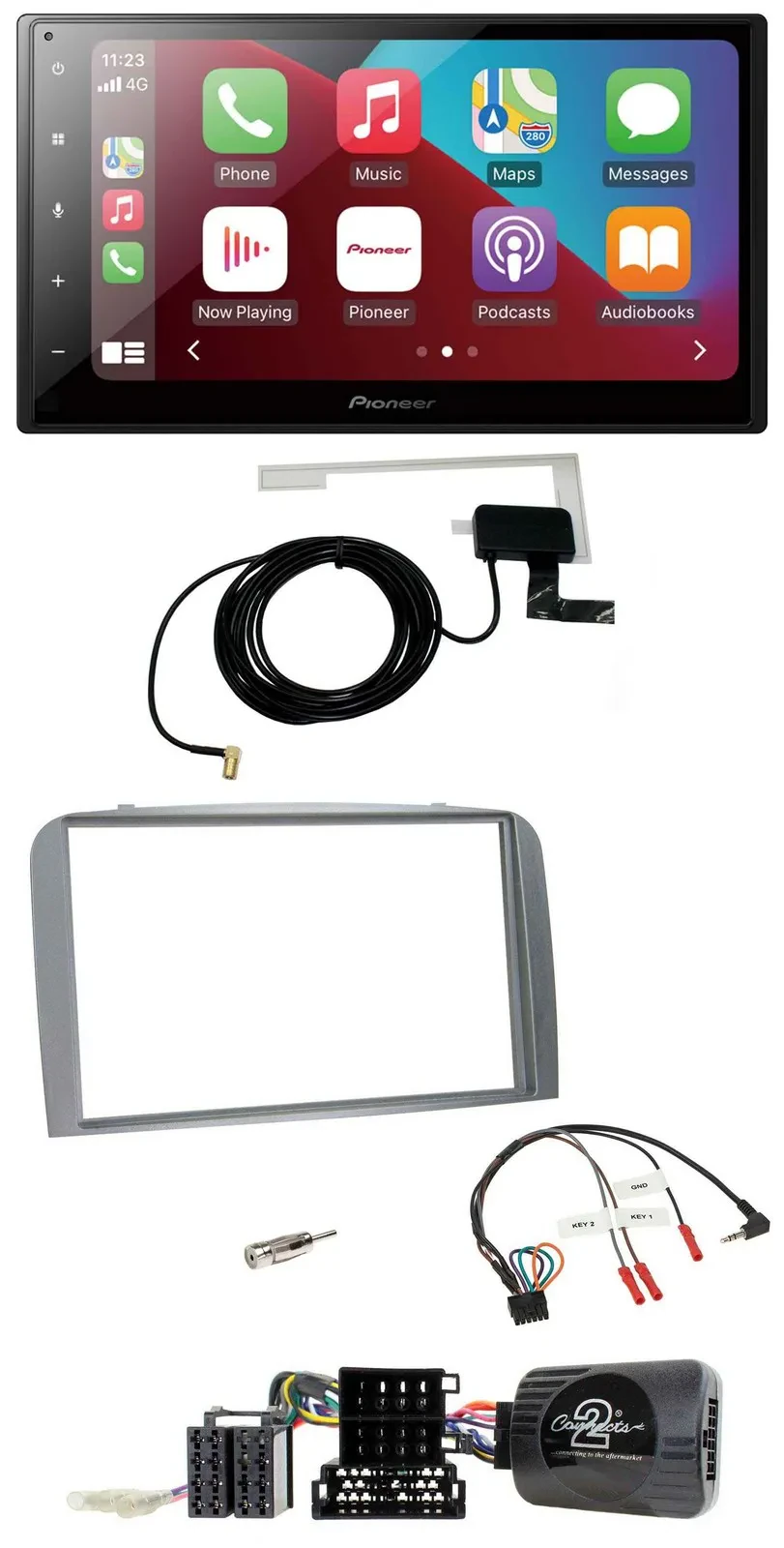 Pioneer USB Bluetooth DAB Lenkrad 2DIN Autoradio für Alfa Romeo 147 GT 2007-2010