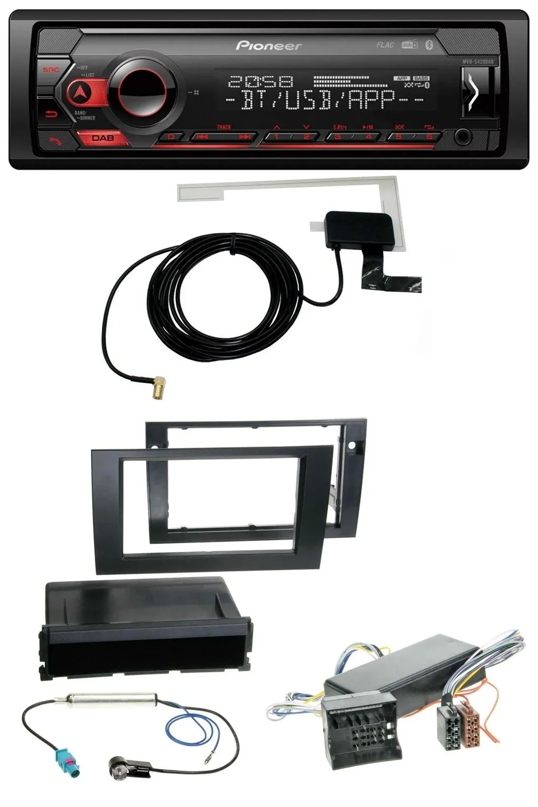 Автомагнитола Pioneer DAB USB MP3 Bluetooth для Audi A4 B7 2004–2008, совместима с Symphony/Bose (активная система)