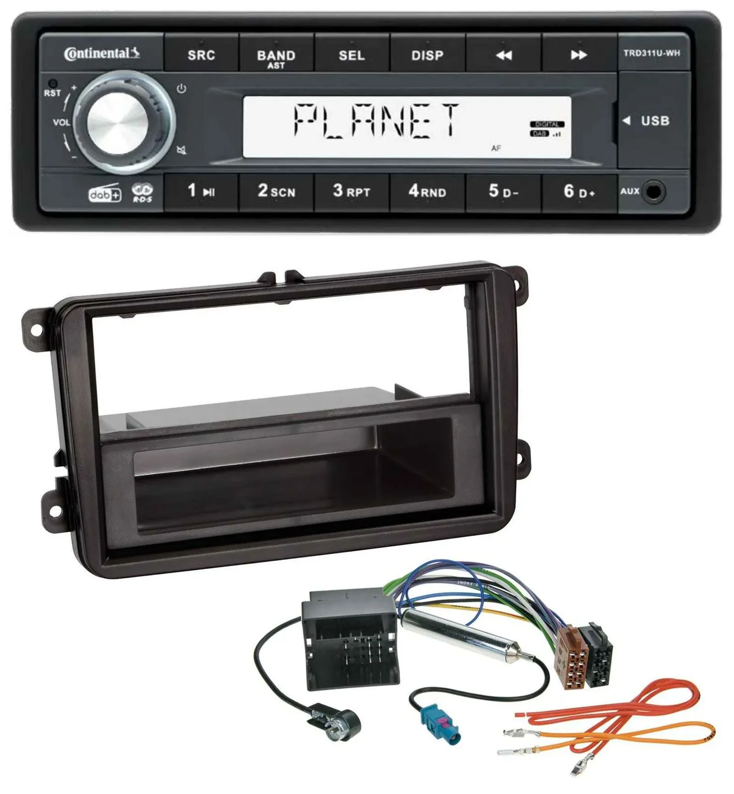 Continental MP3 AUX USB DAB 1DIN Autoradio für Skoda Praktik / Superb / Yeti
