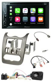 Автомагнитола Pioneer 2DIN, USB, DVD, Bluetooth, DAB, для Dacia (с 2012), темно-серебристая