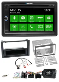 Blaupunkt Bluetooth 2DIN Lenkrad DAB USB TMC Navigation für Saab 9-3 2008-2012