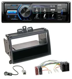 JVC Bluetooth MP3 USB DAB Autoradio für Hyundai i20 08-11 Rubber-Touch Ablagefac