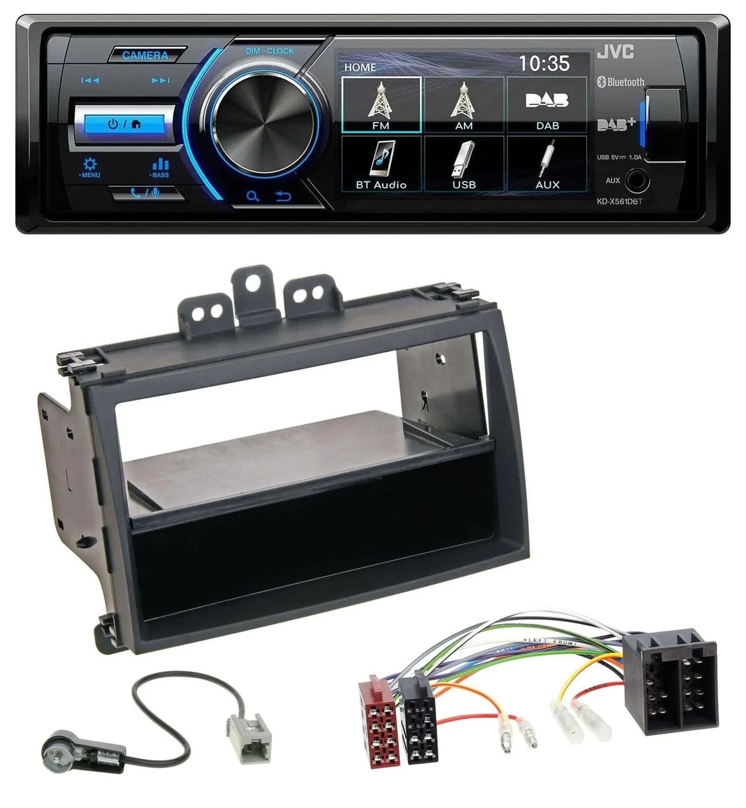 JVC Bluetooth MP3 USB DAB Autoradio für Hyundai i20 08-11 Rubber-Touch Ablagefac