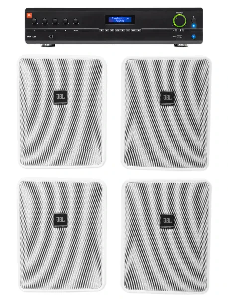 Настенная акустика JBL Control 25-1 White с усилителем (4 штуки)