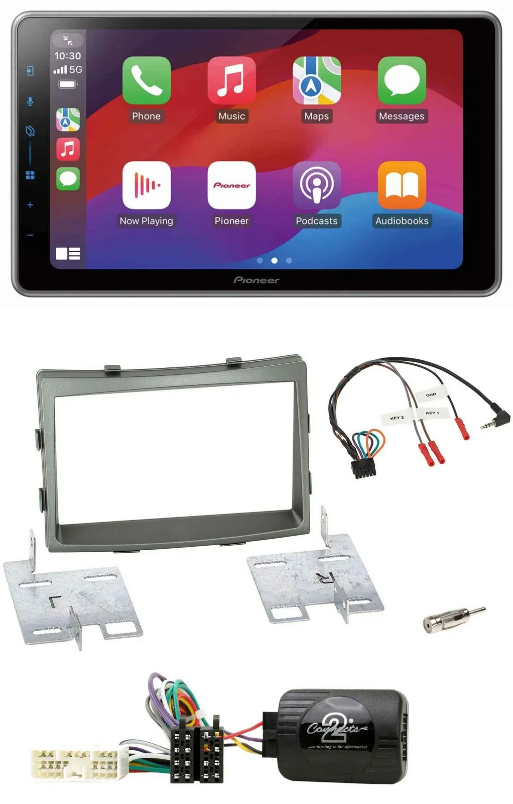 Pioneer Lenkrad USB DAB Bluetooth 2DIN Autoradio für SSangYong Rodius ab 2013