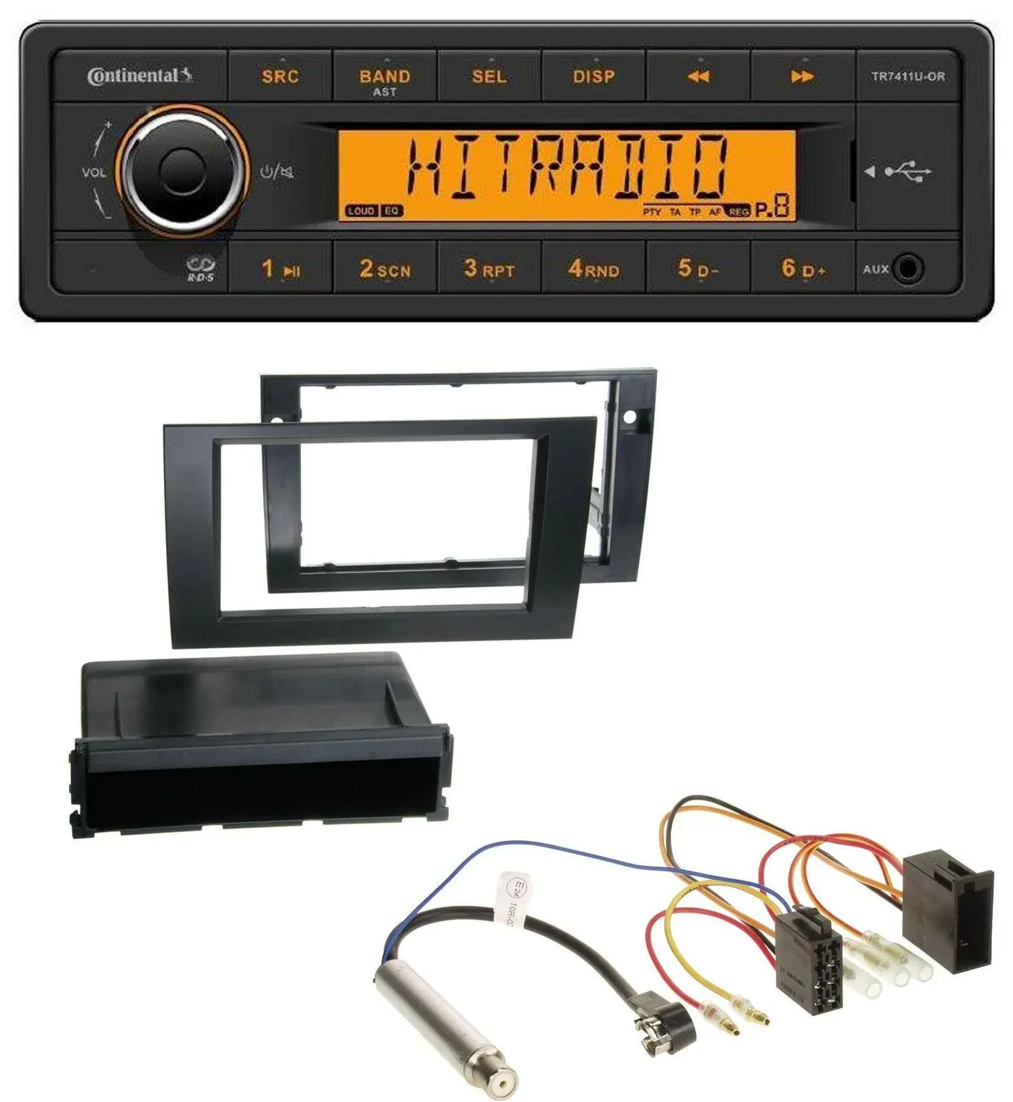 Continental 1DIN USB AUX MP3 Autoradio für Audi A4 B6 B7 2001-2008 Symphony ISO