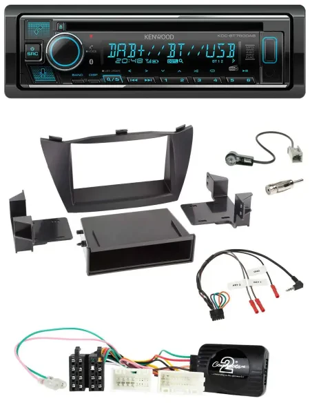 Kenwood Lenkrad Bluetooth DAB USB CD Autoradio für Hyundai ix35 2010-2013 schwar