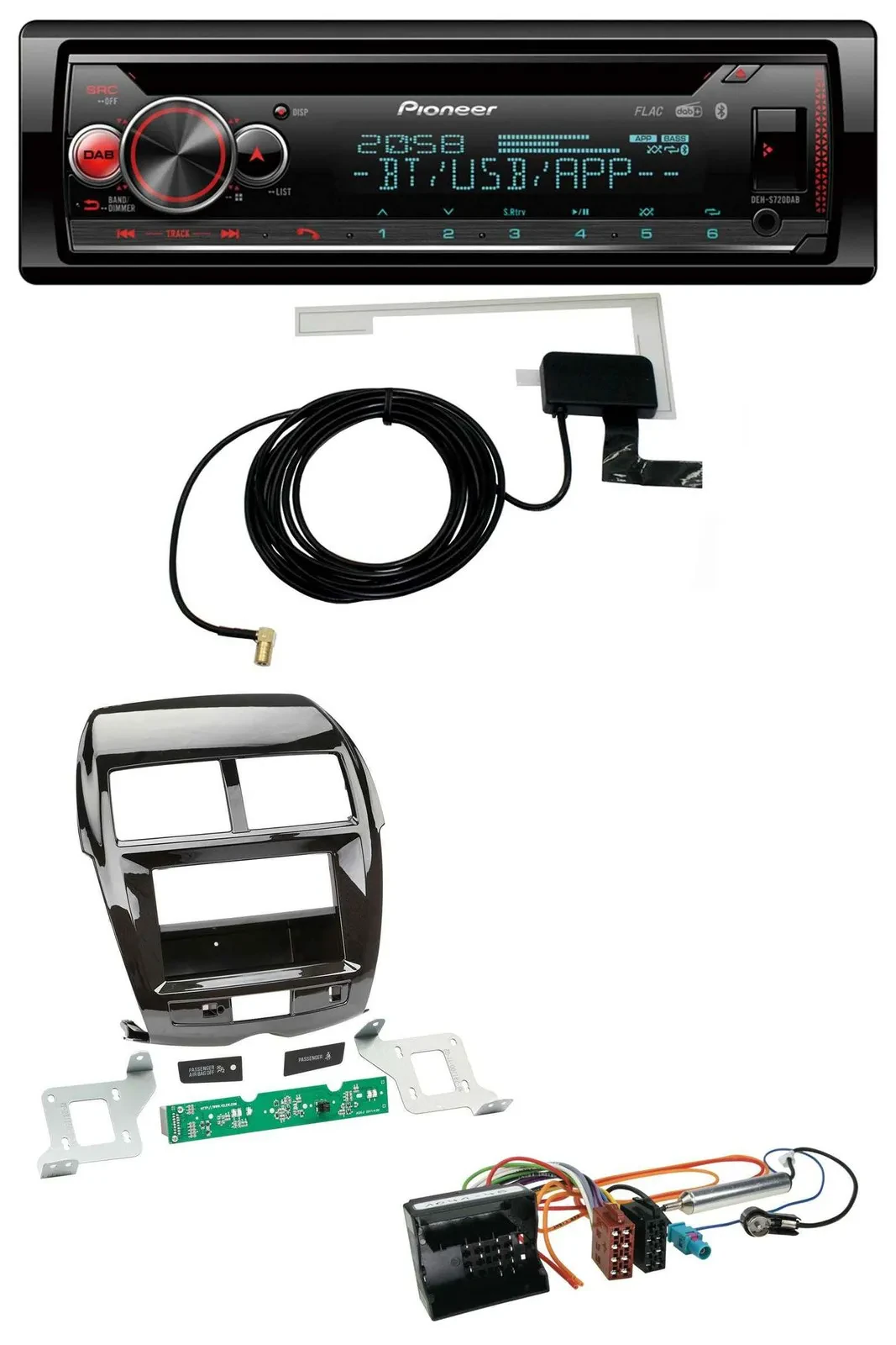 Автомагнитола Pioneer DAB, CD, MP3, USB, Bluetooth для Citroen C4 Aircross, Mitsubishi AS