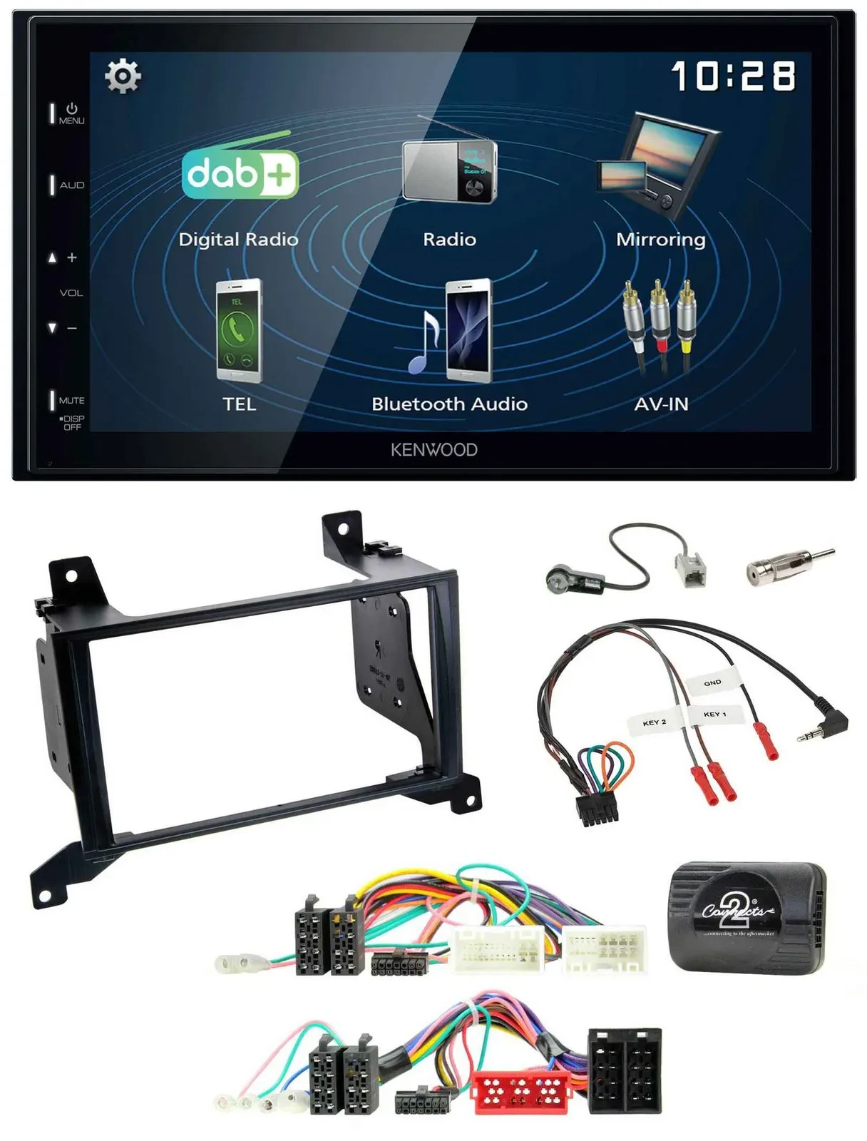 Автомагнитола для Hyundai Santa Fe CM (2009–20) Kenwood 2DIN Bluetooth USB DAB