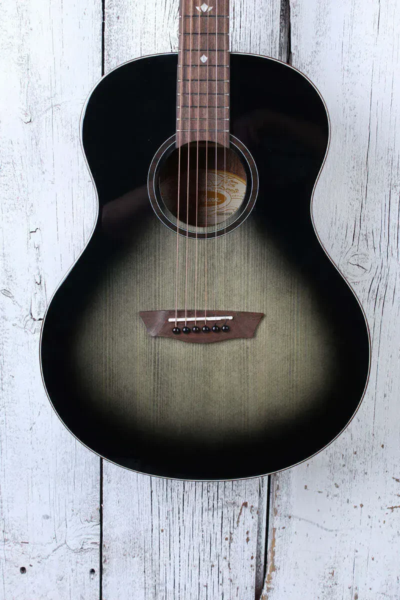 Washburn Bella Tono Novo S9 Acoustic Guitar Figured Walnut Gloss Charcoal Burst