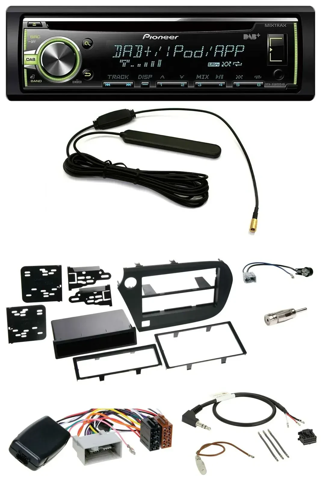 Автомагнитола для Honda Insight ZE2 2009–2013 Pioneer MP3/USB/CD/DAB, поддержка управления с руля