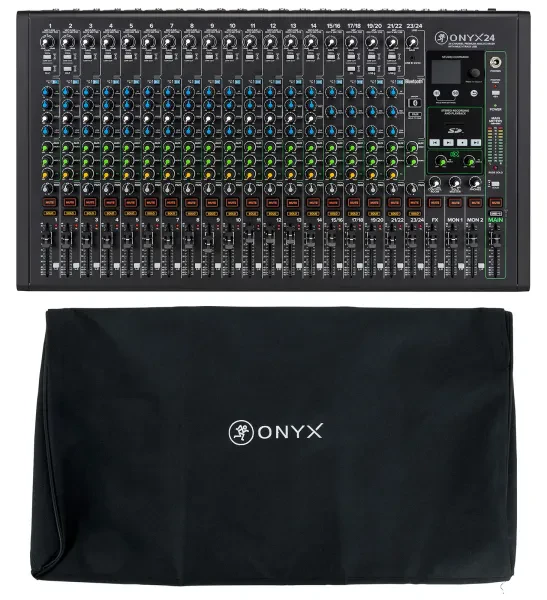 Mackie ONYX24 24-Channel Analog Mixer w/USB/3-Band EQ/Bluetooth+Dust Cover