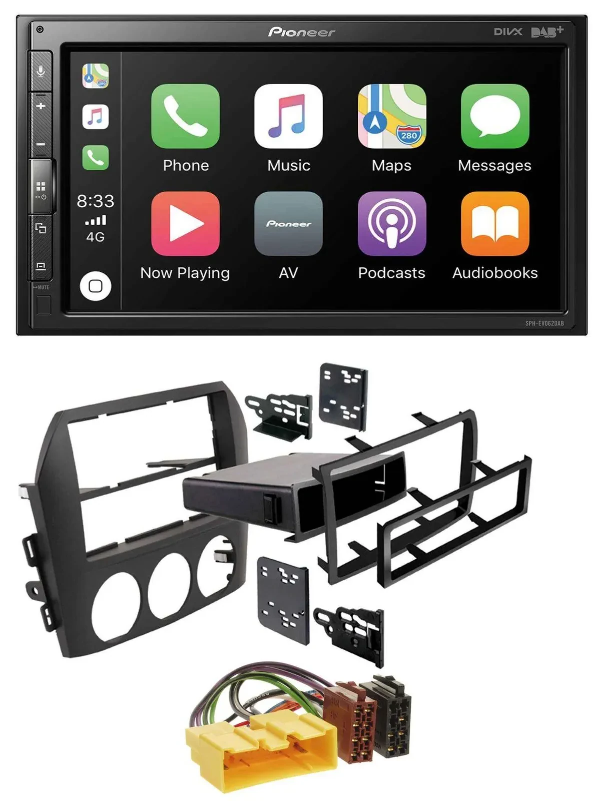 Pioneer USB MP3 DAB 2DIN Bluetooth Autoradio für Mazda MX 5 NC 2005-2008