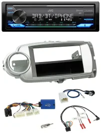 JVC Bluetooth DAB USB Lenkrad Autoradio für Toyota Yaris 2011-2014 silber 28-Pin