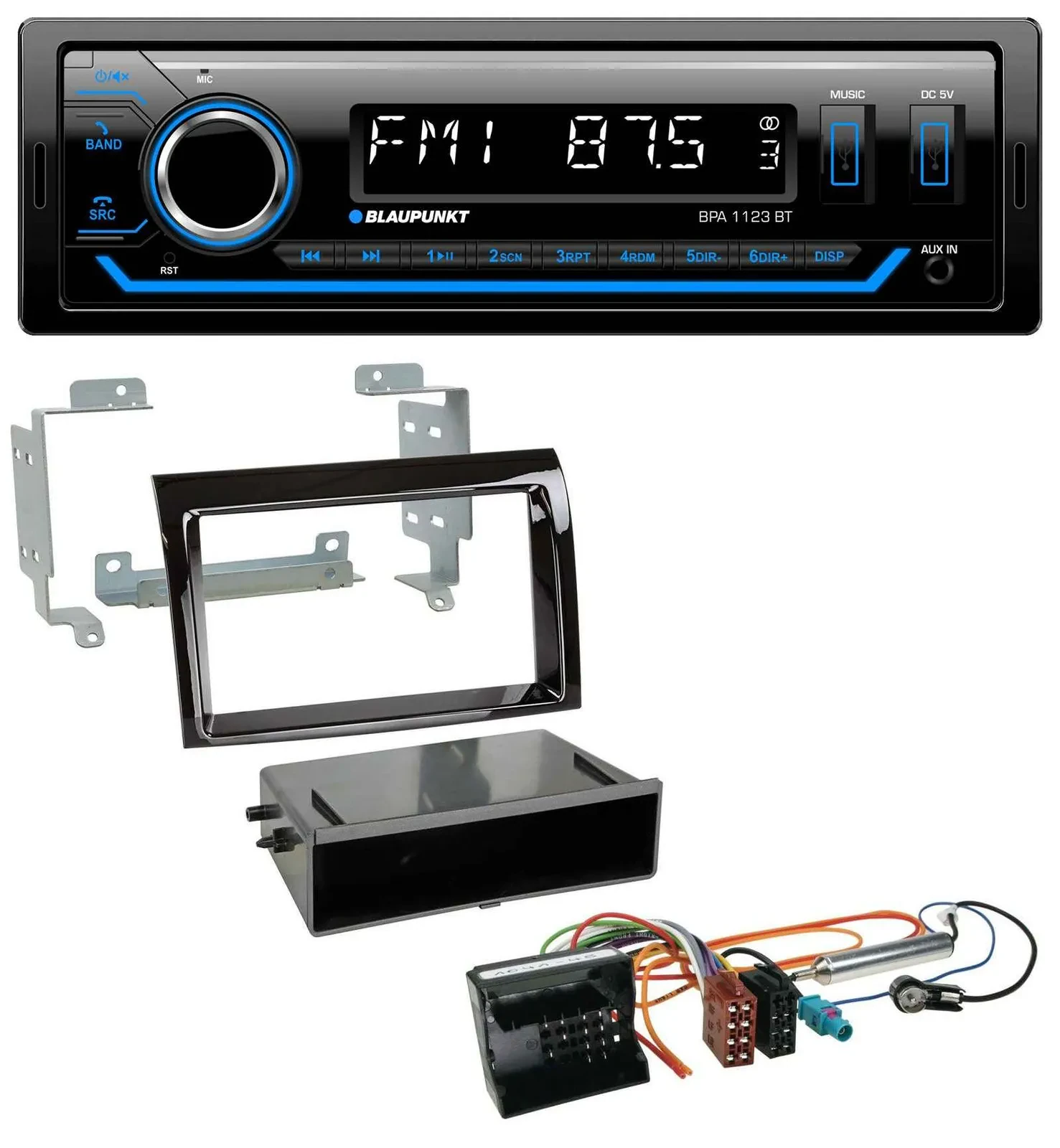 Blaupunkt MP3 Bluetooth USB AUX Autoradio für Citroen Jumper 06-11 Quadlock pian