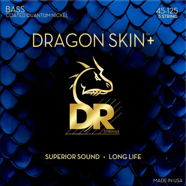 Струны для бас-гитары DR Strings DBQ5-45 Dragon Skin+ Coated Quantum Nickel 45-125