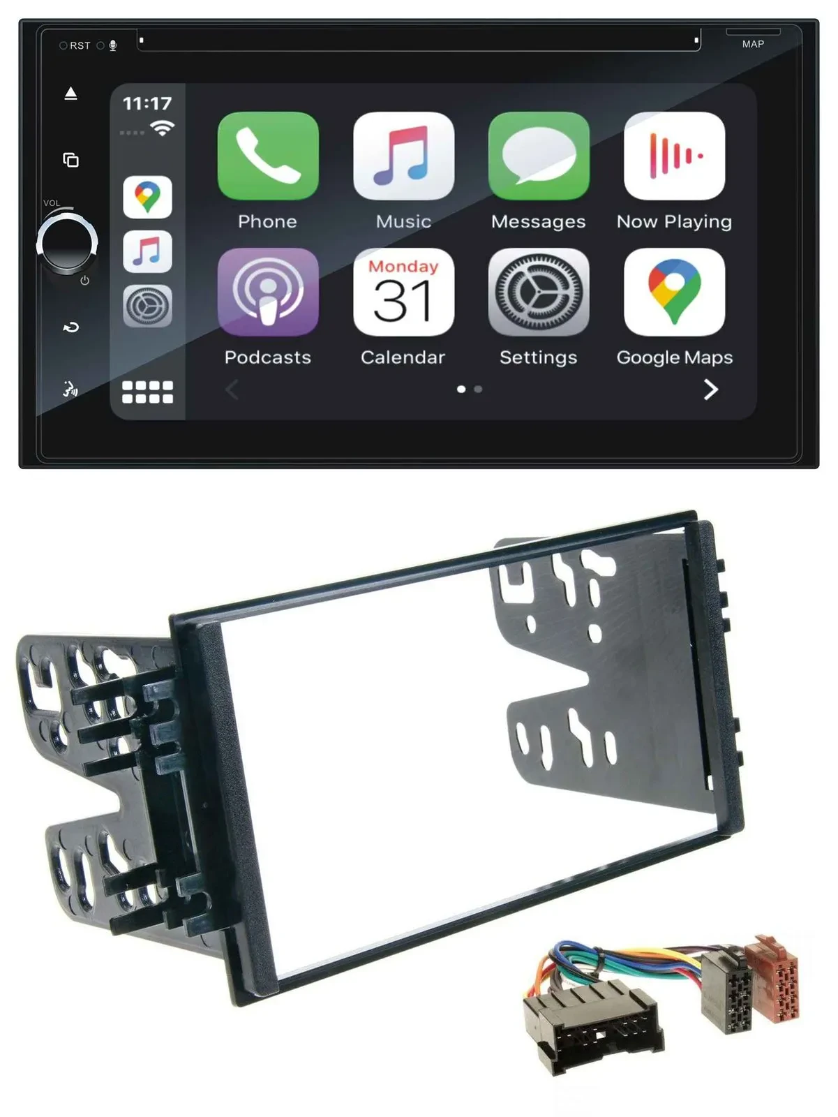 Автомагнитола 2DIN для Kia Carnival (2001–2005) Blaupunkt Bluetooth, DAB, USB, DVD, MP3