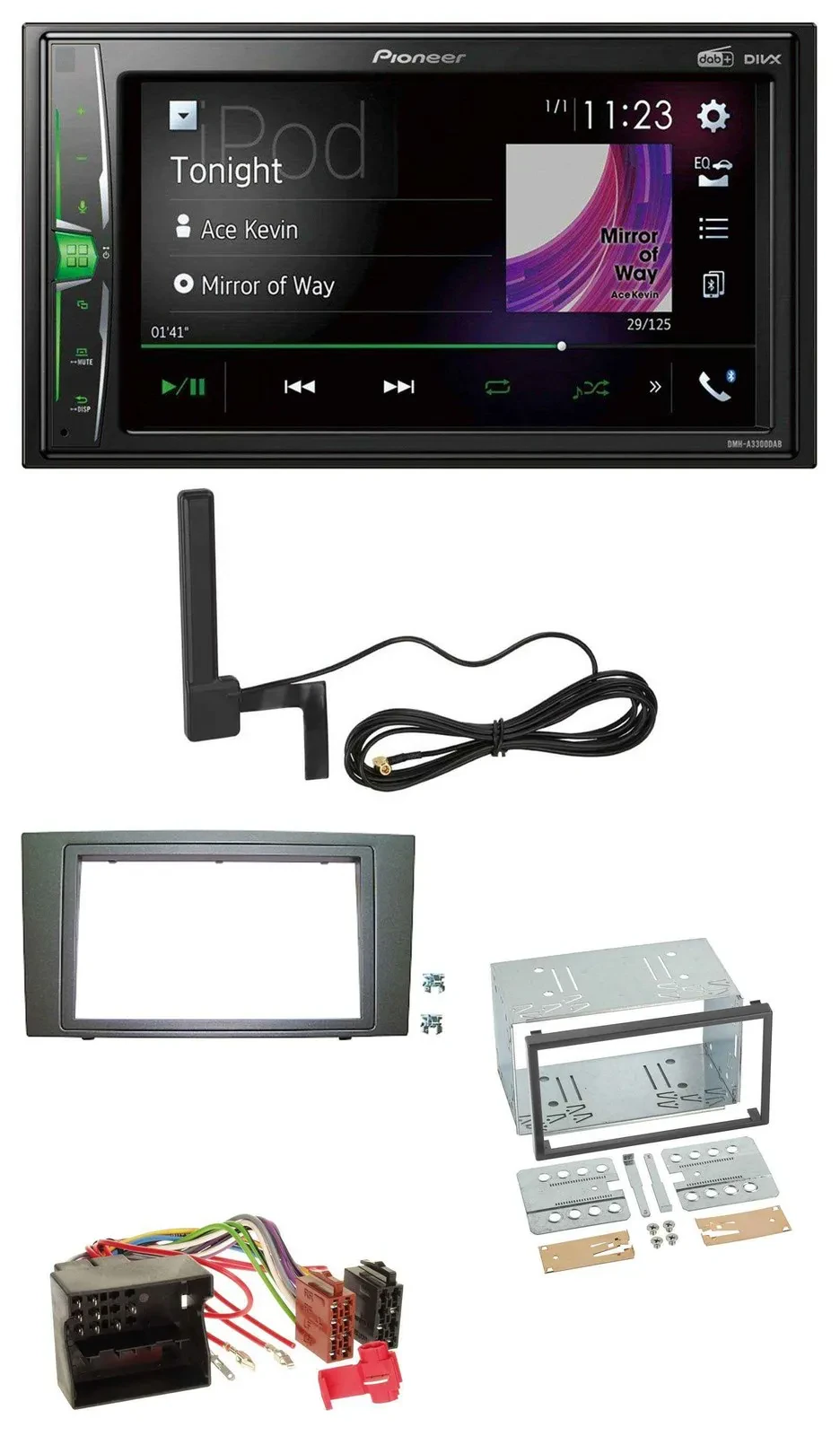 Pioneer MP3 DAB AUX 2DIN Bluetooth Autoradio für Ford Mondeo (2003-2007)