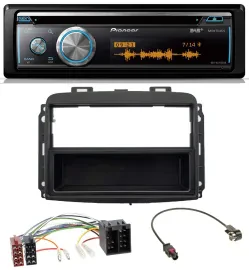 Pioneer MP3 DAB USB CD Bluetooth Autoradio für Fiat 500L (mit ISO, ab 2012)