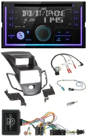 JVC Lenkrad USB 2DIN DAB Bluetooth CD Autoradio für Ford Fiesta 10-13 Display sc
