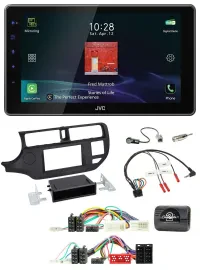 JVC DAB Lenkrad Bluetooth USB Autoradio für Kia Rio UB 2011-2015 schwarz