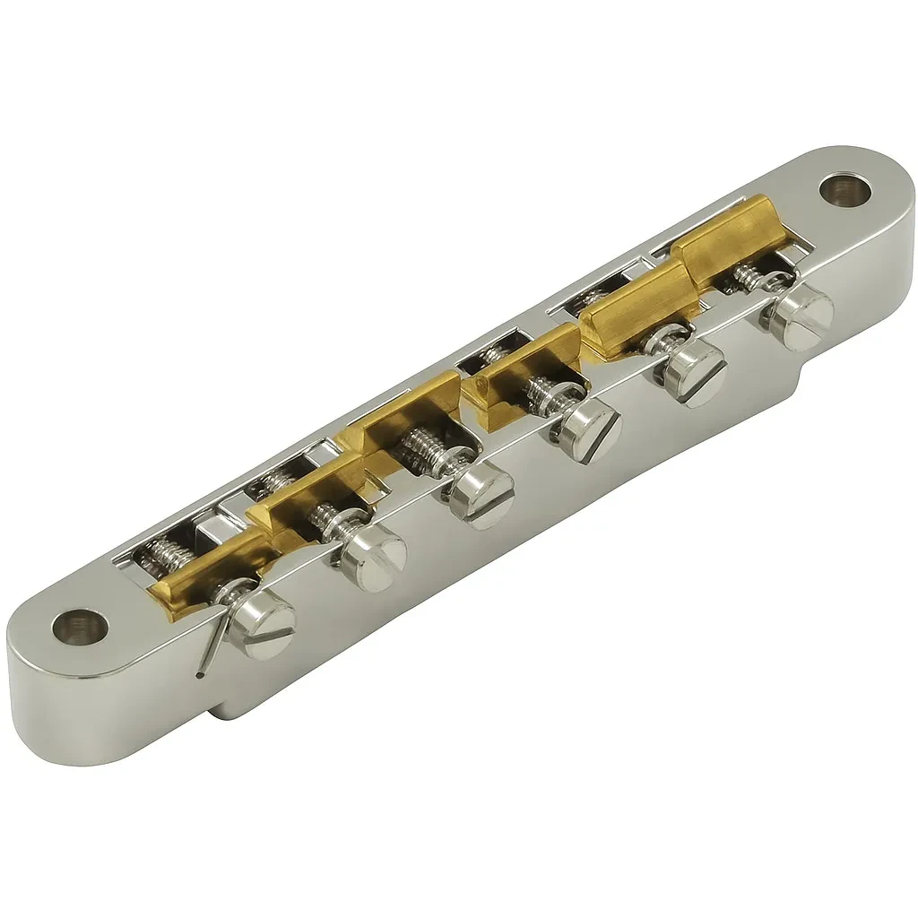 Бридж для гитары Advanced Plating AP-1287N ABR-1, wired, для Gibson, седла из необработанной латуни, никель