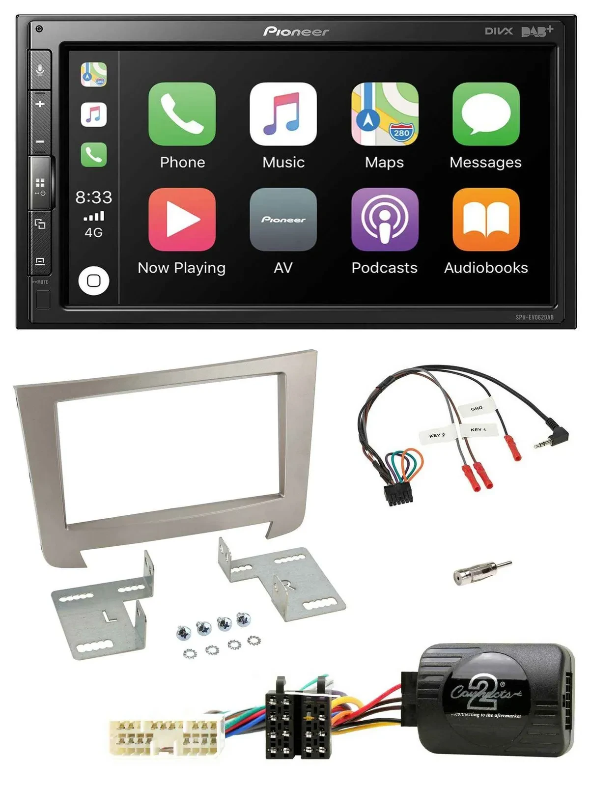 Pioneer USB Lenkrad DAB 2DIN Bluetooth Autoradio für SSangYong Rexton Telefontas