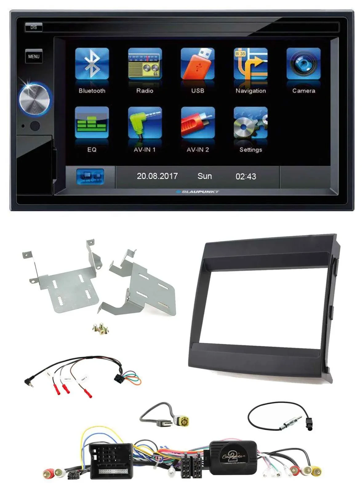 Blaupunkt SD Bluetooth 2DIN MP3 USB Lenkrad Autoradio für Porsche Cayenne 2011-2