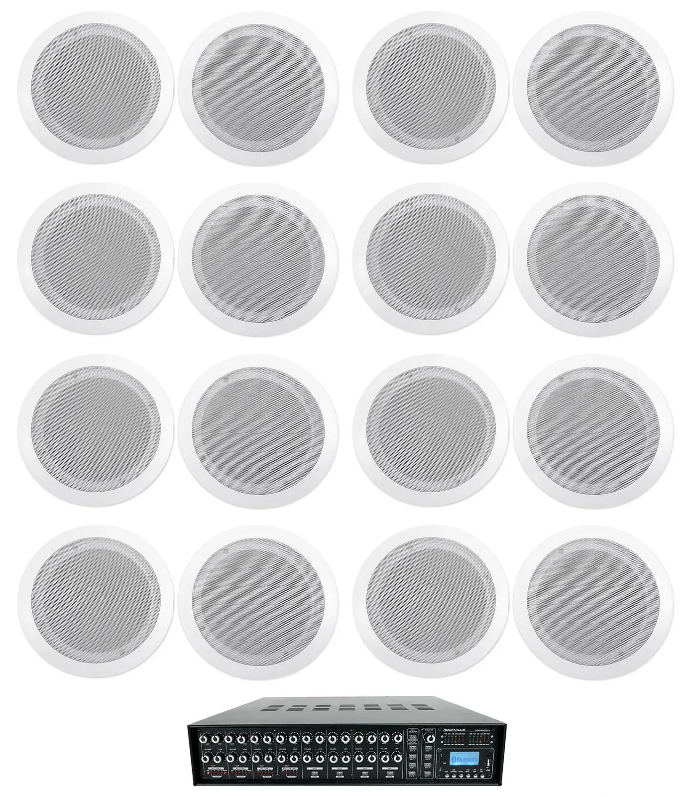 Потолочная акустика Rockville ROCK MATRIX 4+(8) CC65T COM 3 White с усилителем (16 штук)