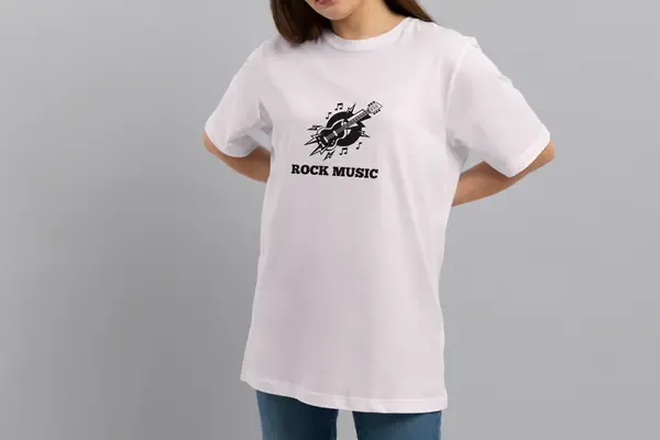 Футболка Popmerch WWL46 "Rock Music v2" белая, женская, размер L