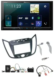 Pioneer Lenkrad Bluetooth USB 2DIN DAB Autoradio für Ford C-Max ab 2011 grau
