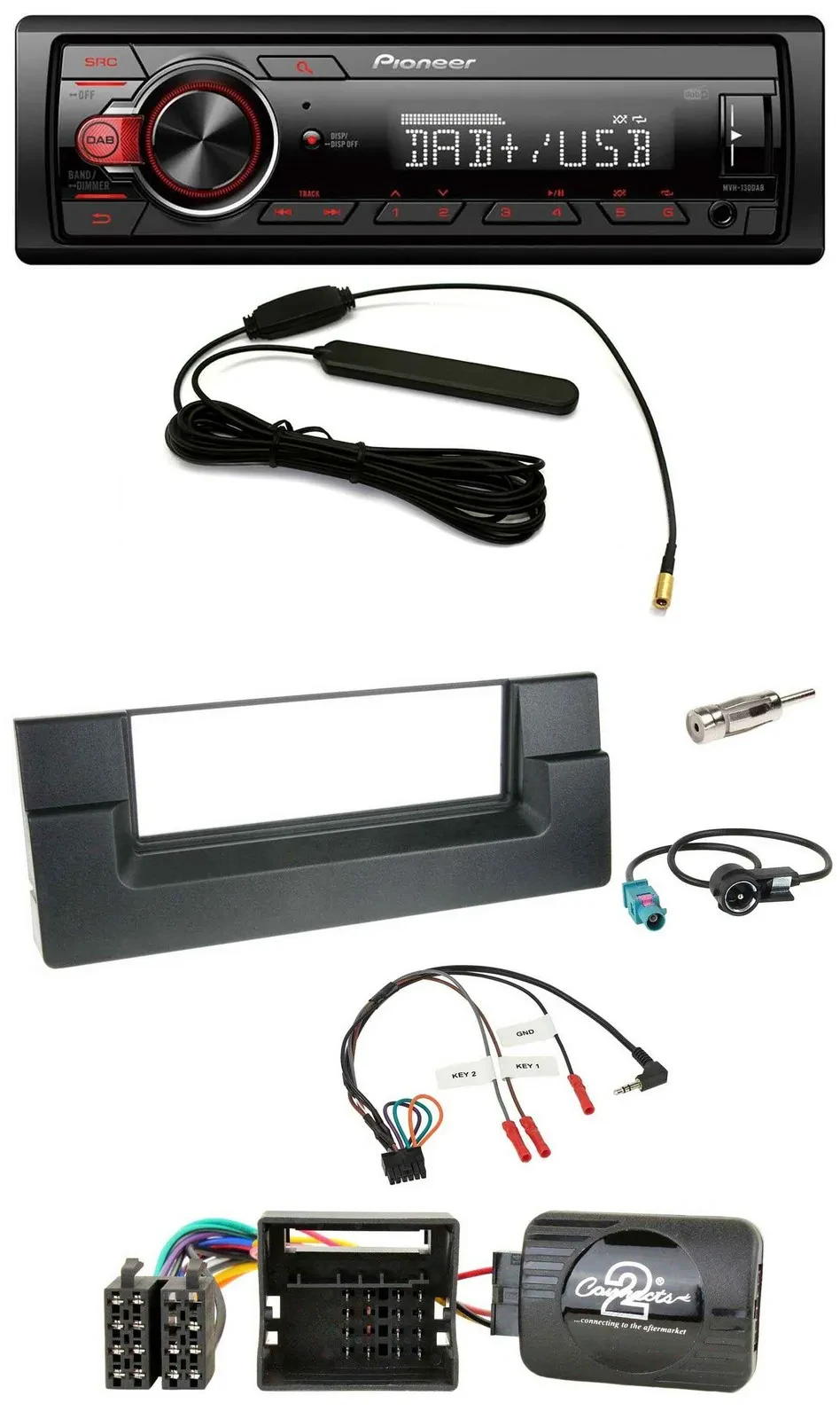Pioneer MP3 DAB 1DIN Lenkrad USB Autoradio für BMW 5er E39 01-04 Aktivsystem Qua