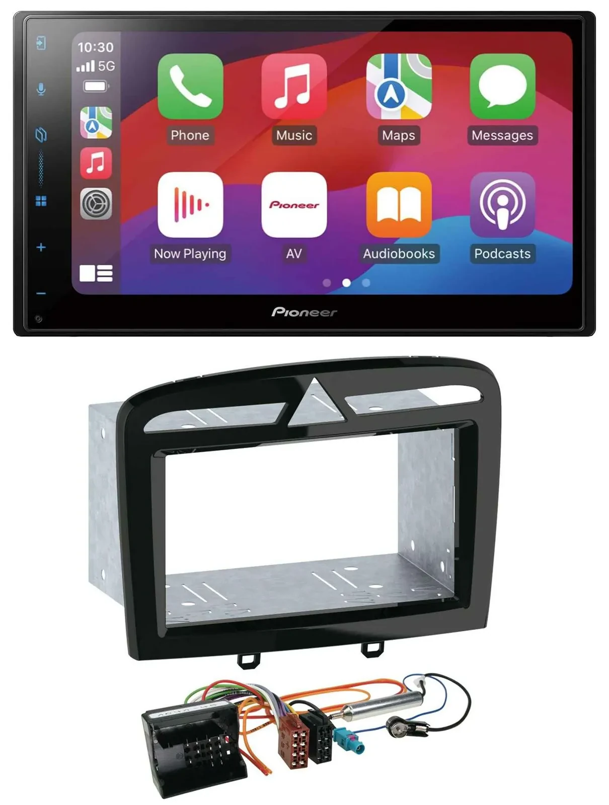 Автомагнитола Pioneer 2DIN DAB USB MP3 Bluetooth для Peugeot 308 SW/CC (2009–2014), черная