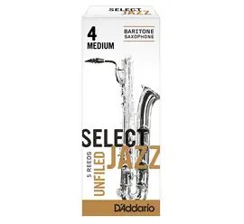 RRS05BSX4M Select Jazz Unfiled Трости для саксофона баритон, размер 4, средние (Medium), 5шт, Rico