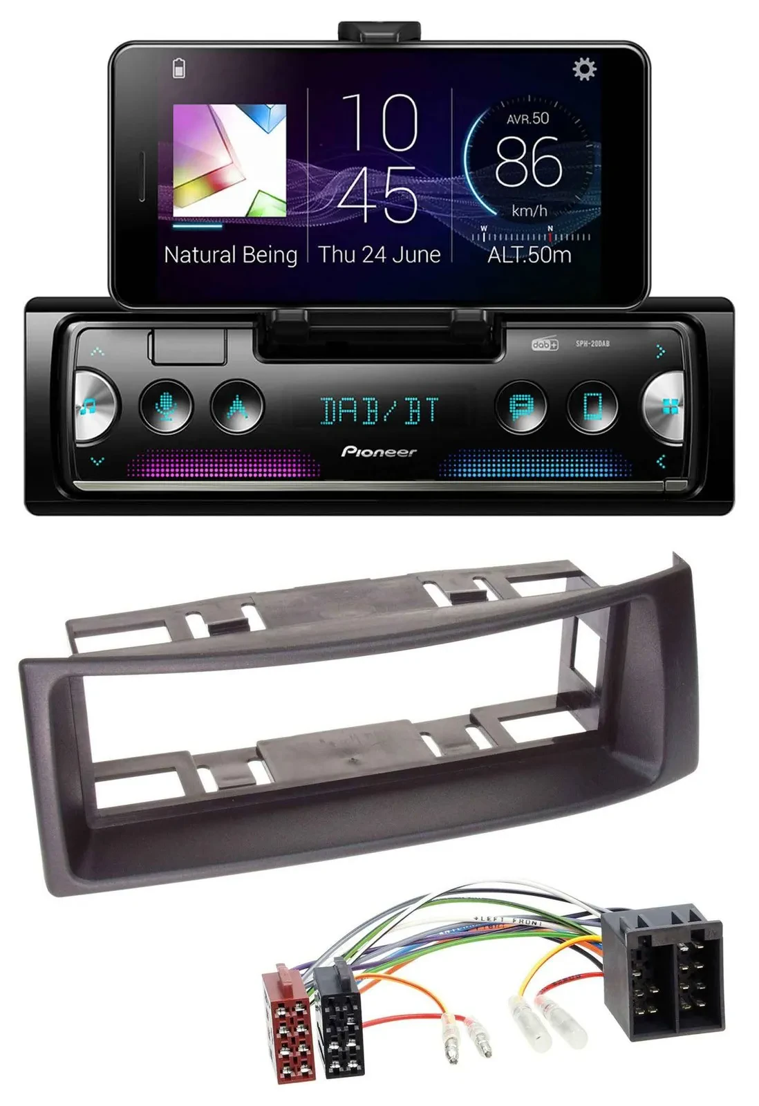 Автомагнитола для Renault Megane/Scenic Pioneer USB MP3 Bluetooth DAB до 2003, черный