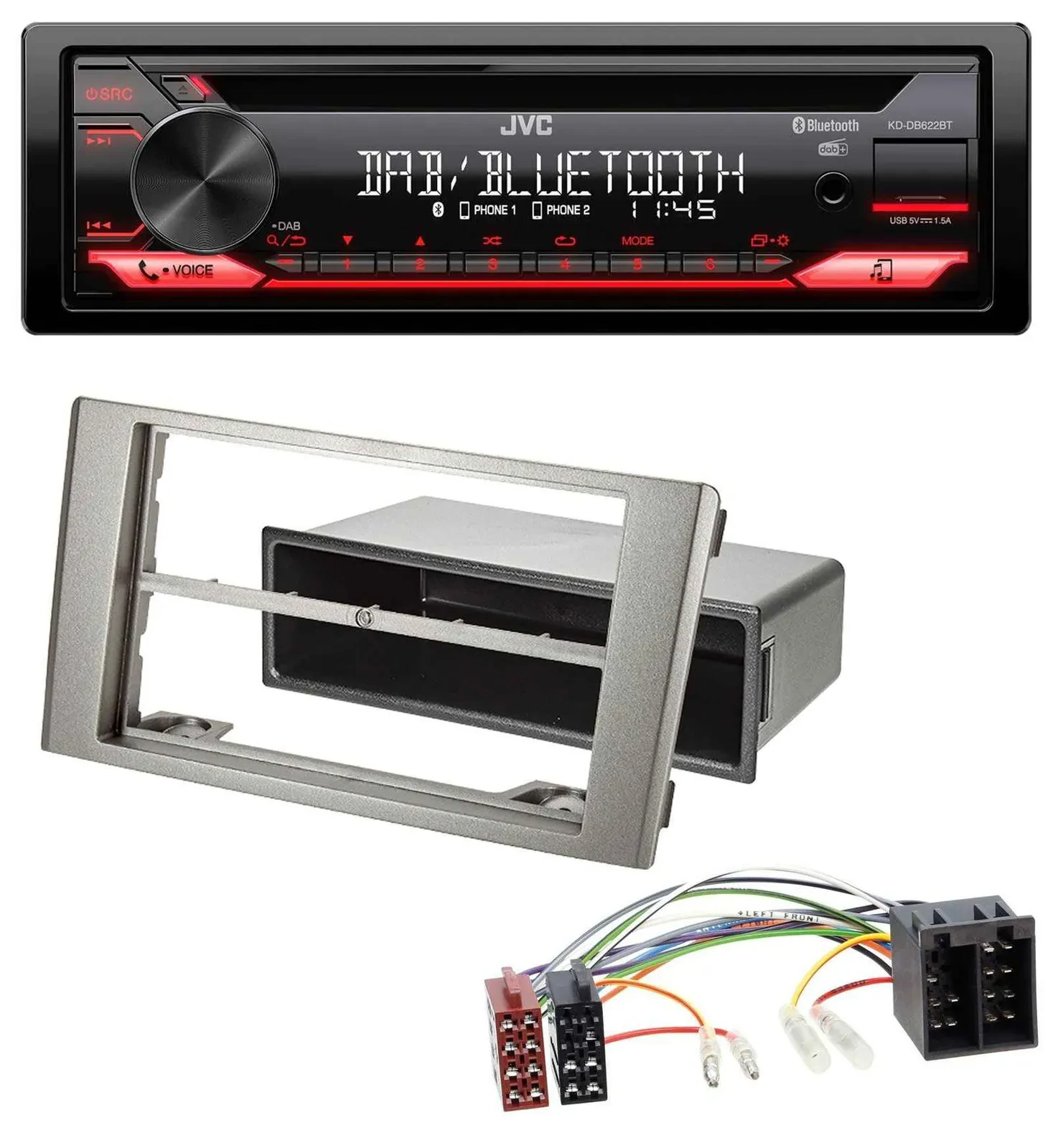 JVC CD DAB USB Bluetooth MP3 Autoradio für Iveco Daily (2006-2014) silber