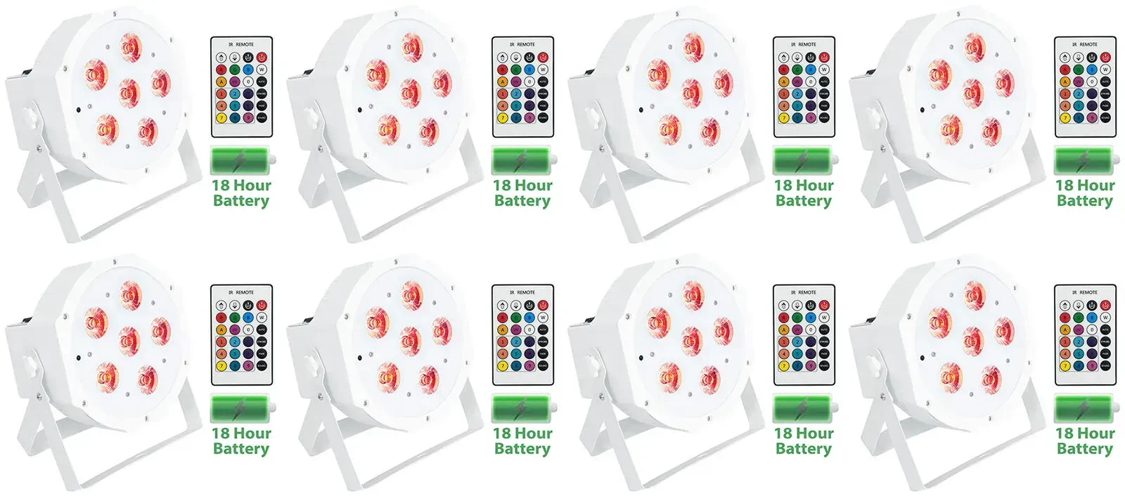 Светодиодный прибор Rockville BATTERY PAR 61 White (8 штук)